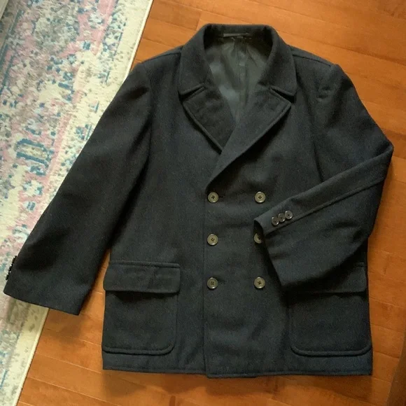 Guang Hui wool man peacoat in black. - Picture 7 of 11